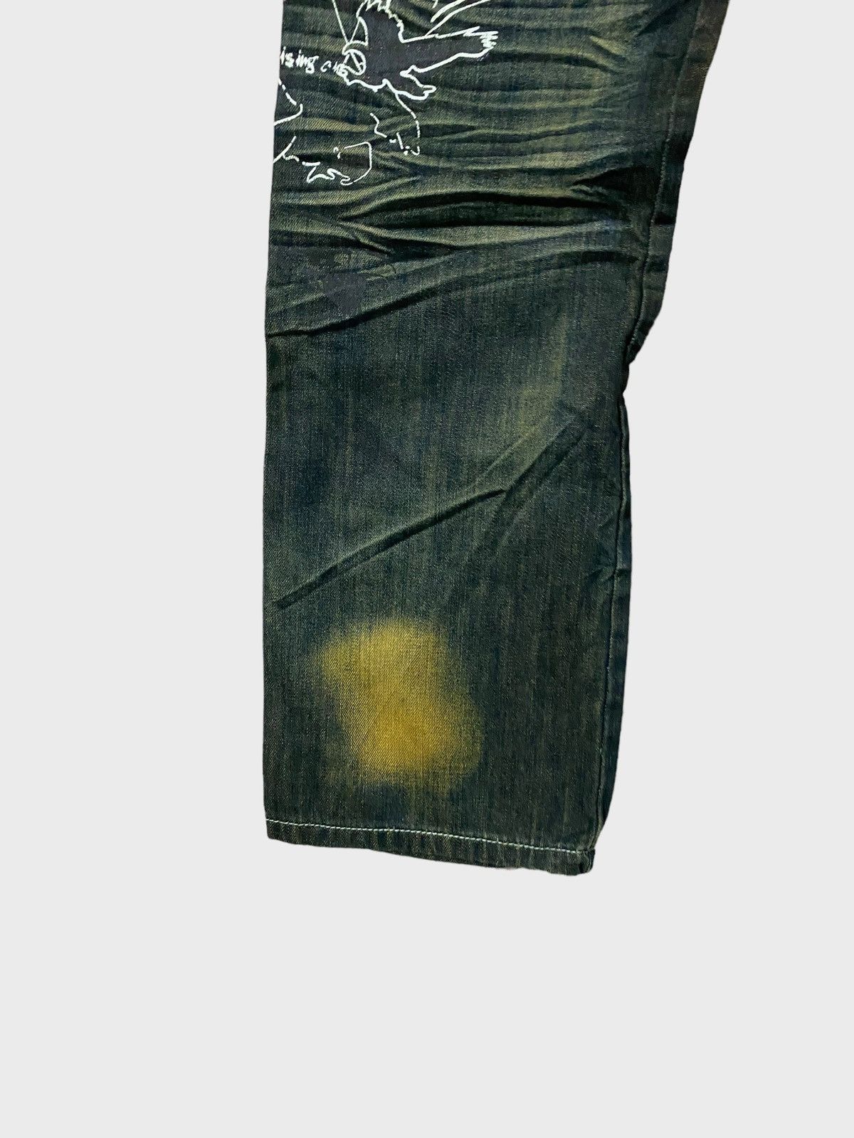 Japanese Brand NYLAUS JEANS Wing Back Patches Rare Design Denim Size US 32 / EU 48 - 16 Thumbnail