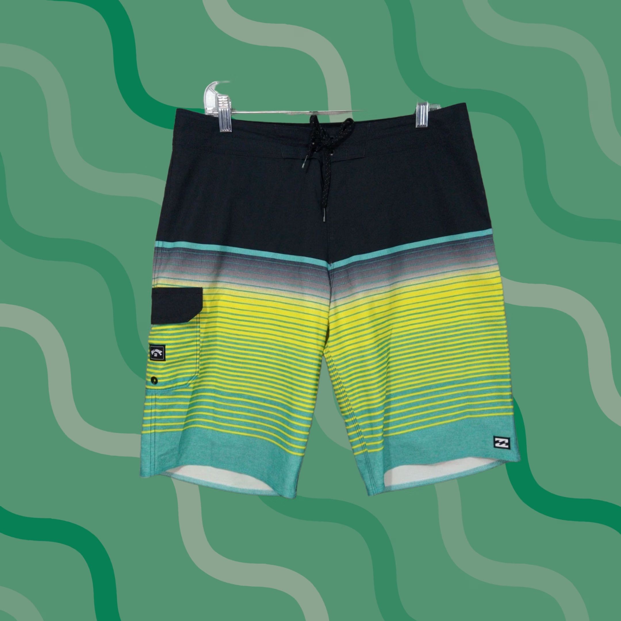 Billabong Billabong Mens Board Shorts 33 Striped Recycler All Day Pro Surf Swim Pocket Size US 33 - 1 Thumbnail