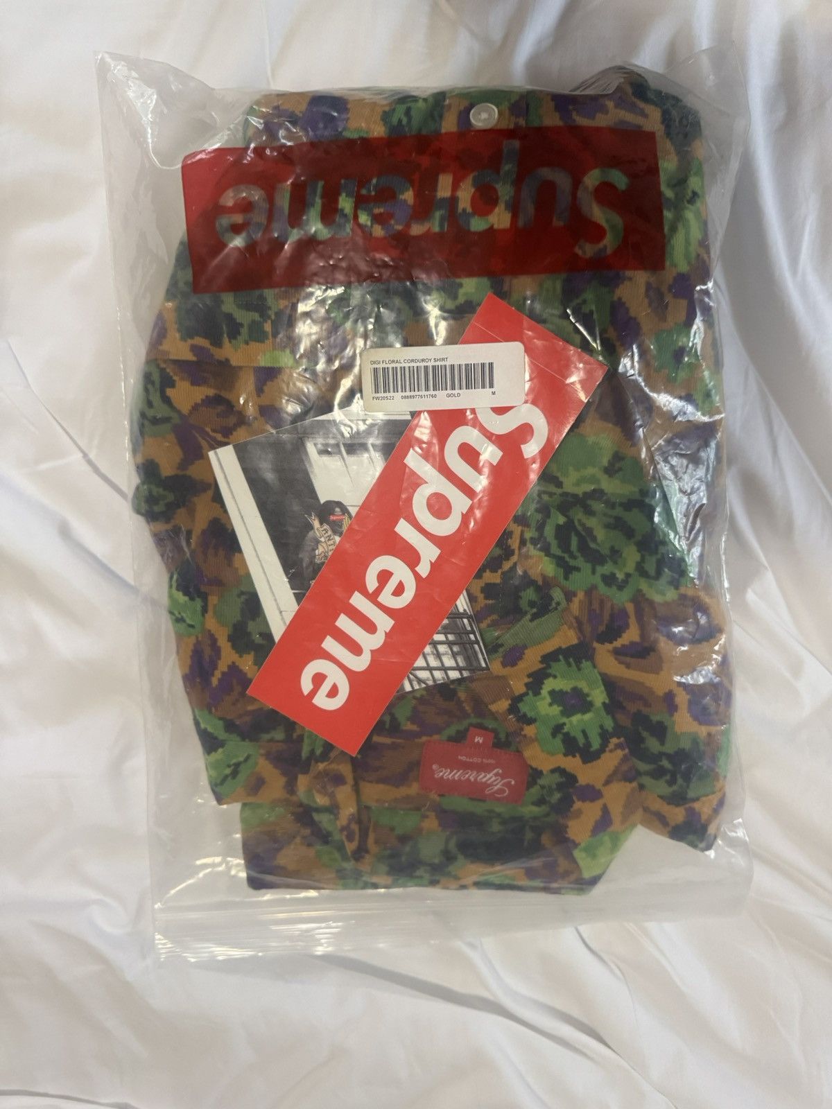 Supreme Digi Floral corduroy Shirt “Gold” Size US M / EU 48-50 / 2 - 5 Thumbnail