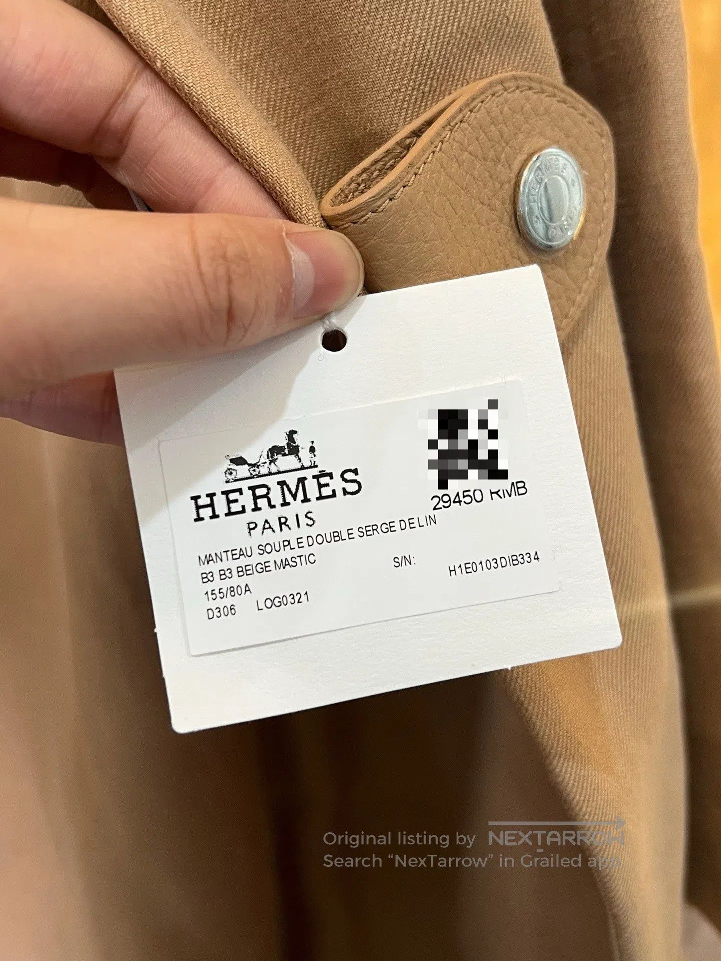 Hermes Hermes Khaki Linen Coat| Size XXS / US 00 / IT 34 - 5 Thumbnail