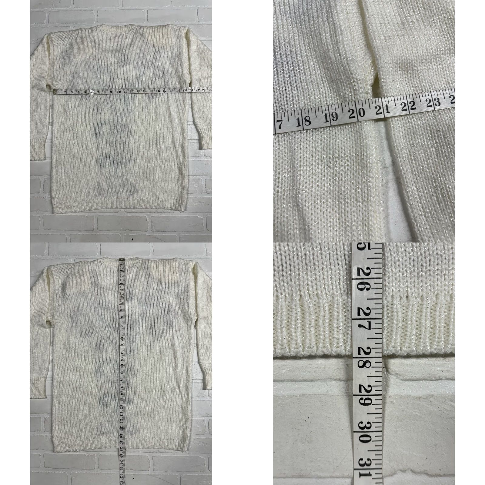 Vintage VINTAGE Jaclyn Smith Sweater Shirt Womens M White Beaded Embroidered 90s 80s Pullover V-Neck Size M / US 6-8 / IT 42-44 - 9 Thumbnail