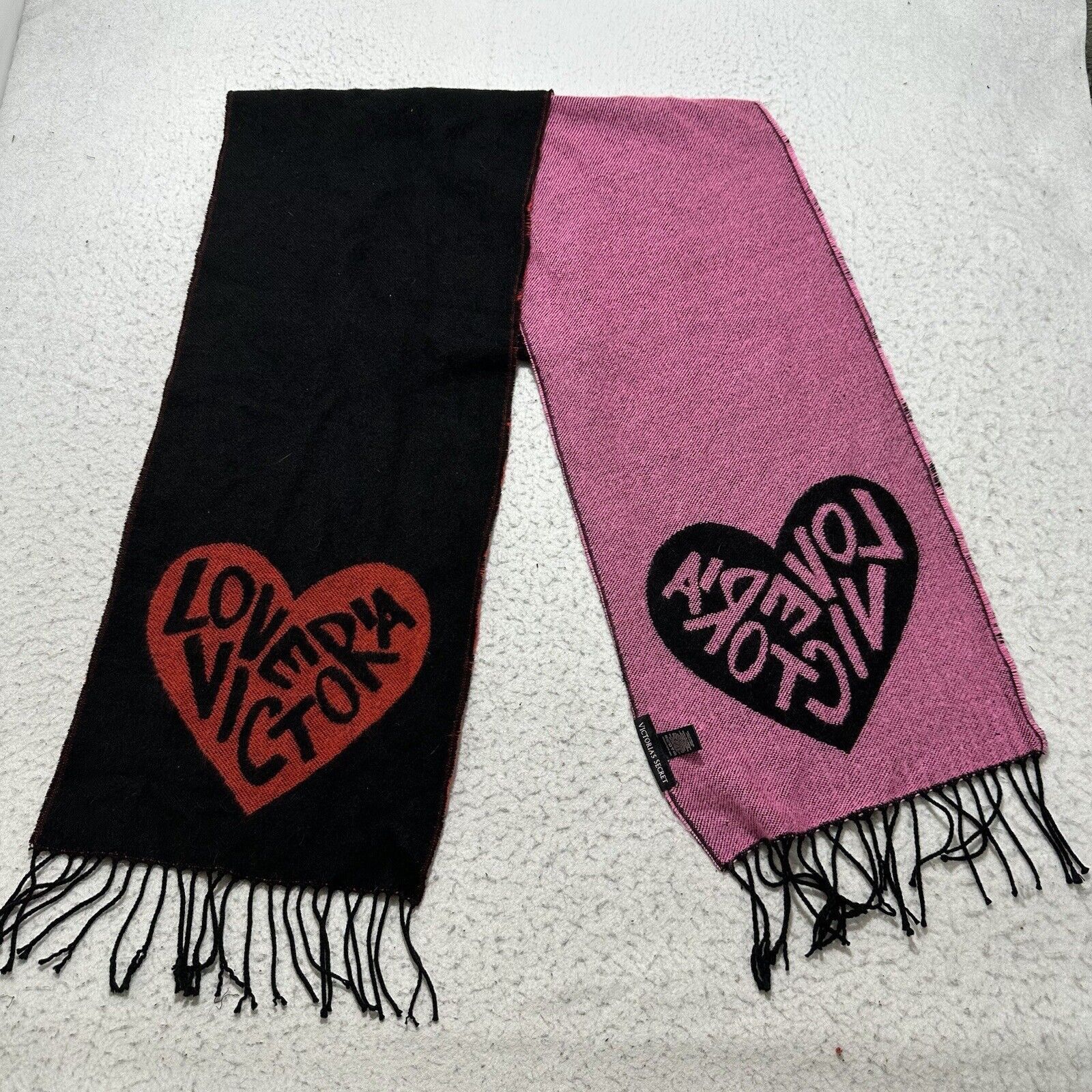 Victoria's Secret Victoria's Secret Angel Collection Heart Scarf Pink Black 80 Size ONE SIZE - 1 Thumbnail