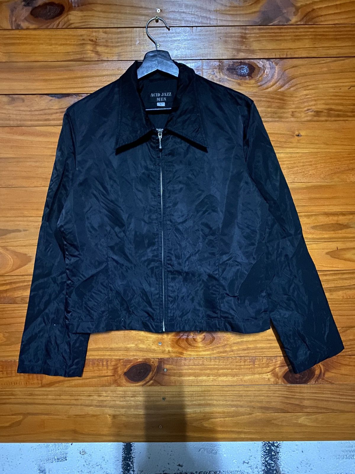 Japanese Brand ACID JAZZ MEN Black Nylon Jacket Minimalist 1990s Streetwear Size US S / EU 44-46 / 1 - 3 Thumbnail