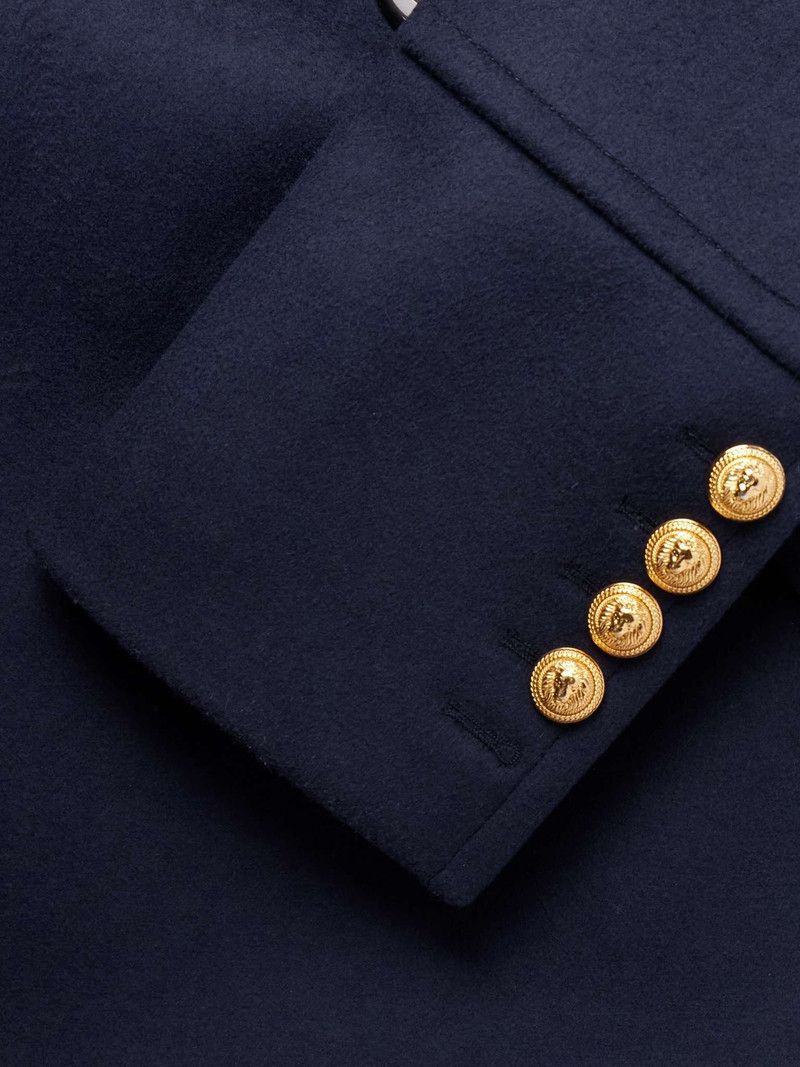 Balmain o1y0426 Wool Coat in Midnight Blue Size US M / EU 48-50 / 2 - 2 Thumbnail