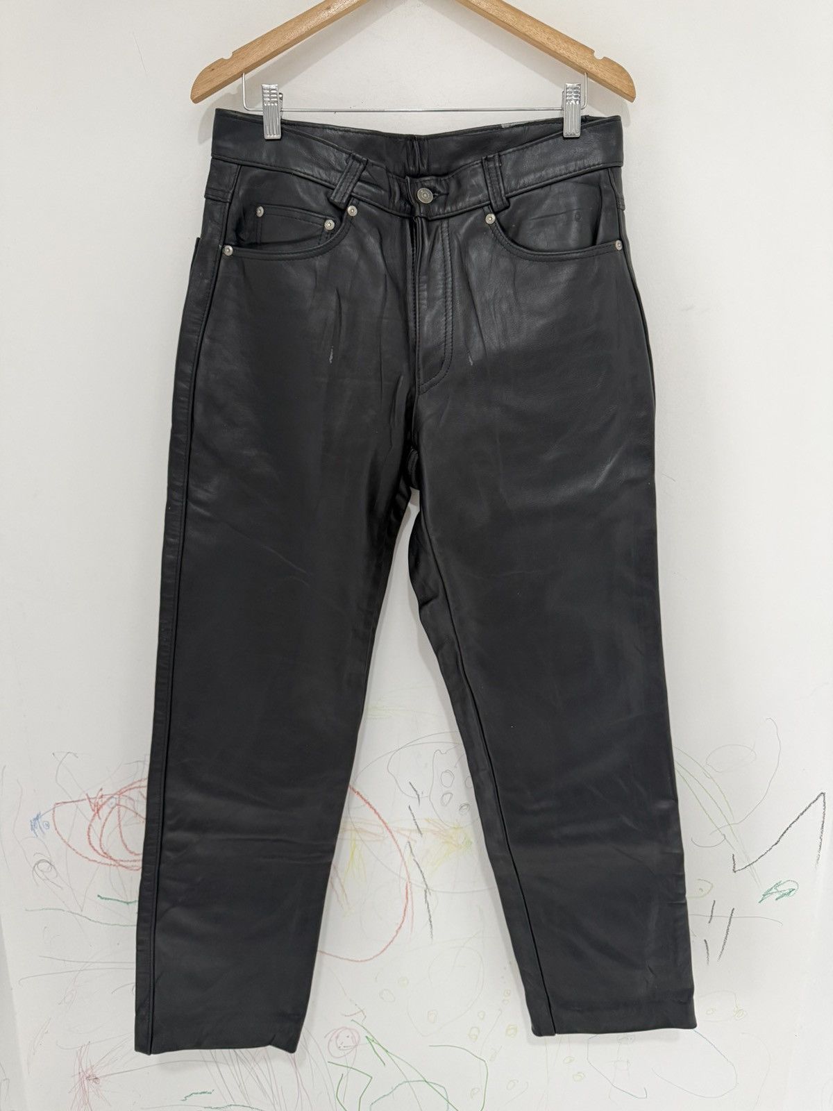 Schott Schott NYC Cowhide Black Leather Pants 34 Size US 34 / EU 50 - 1 Thumbnail