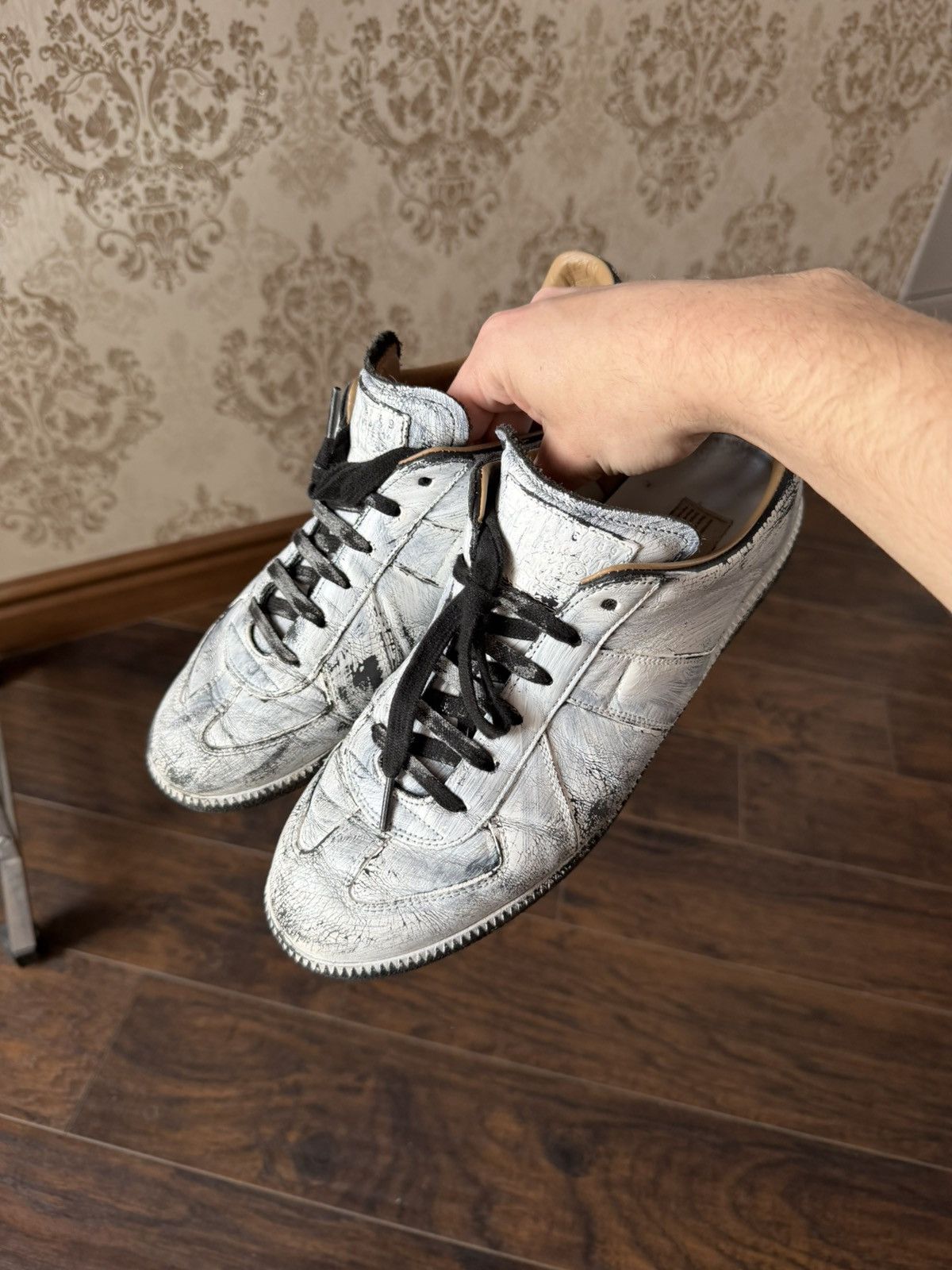 Maison Margiela Maison Margiela White Paint Gats Size US 8.5 / EU 41-42 - 1 Thumbnail