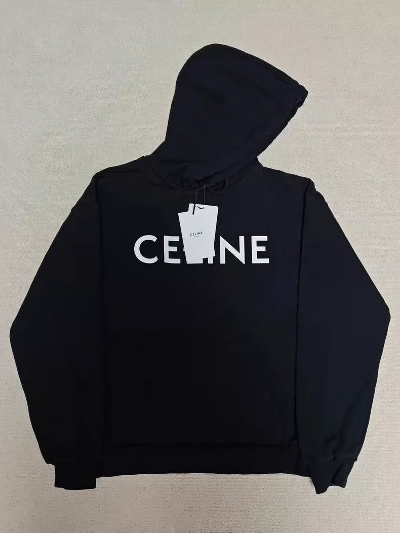Celine CELINE Logo-lettered printed loose-fit hoodie 2501-Nextarro Size US S / EU 44-46 / 1 - 1 Thumbnail