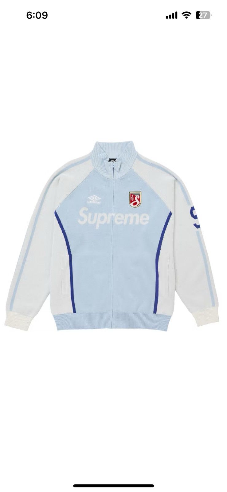 Supreme × Umbro Supreme Umbro Zip Up Sweater Size US L / EU 52-54 / 3 - 7 Thumbnail