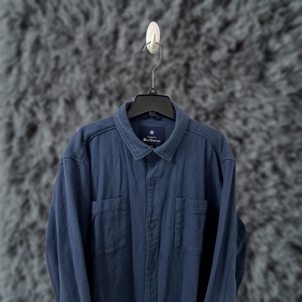 Ben Sherman Ben Sherman Shirt Mens XL Blue Heavyweight Geometric Button Down Long Sleeve Size US XL / EU 56 / 4 - 1 Thumbnail