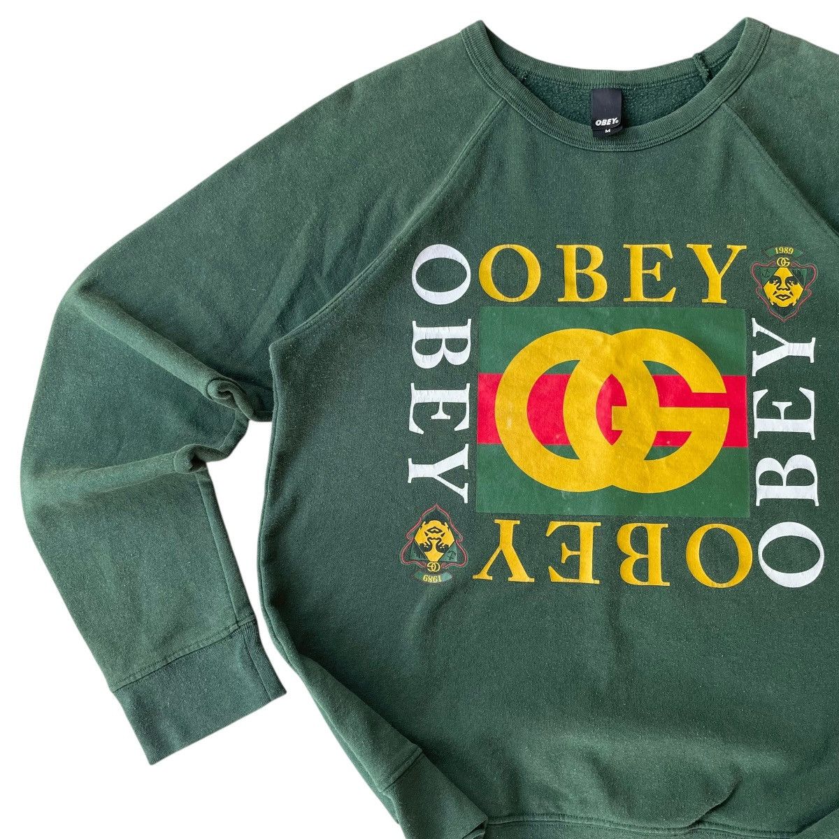 Obey Vintage 90s Obey Gucci style skateboard skatewear sweatshirt Size US M / EU 48-50 / 2 - 4 Thumbnail