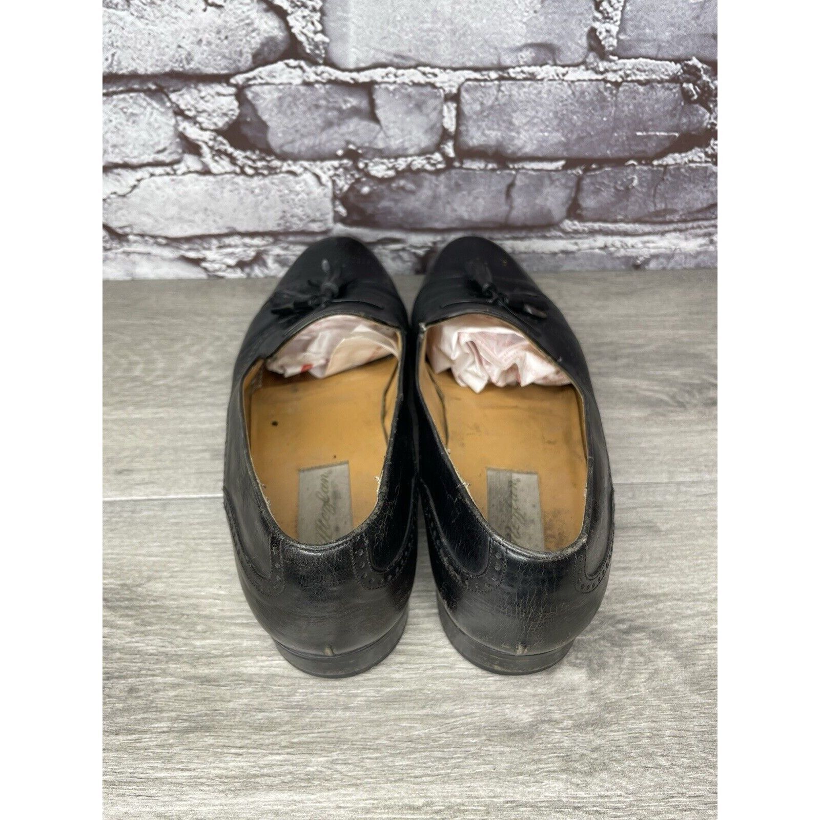 Mezlan MEZLAN HAVANA Black Leather Wingtip Tassel Loafers Shoes Men Size US 10.5 / EU 43-44 - 6 Thumbnail