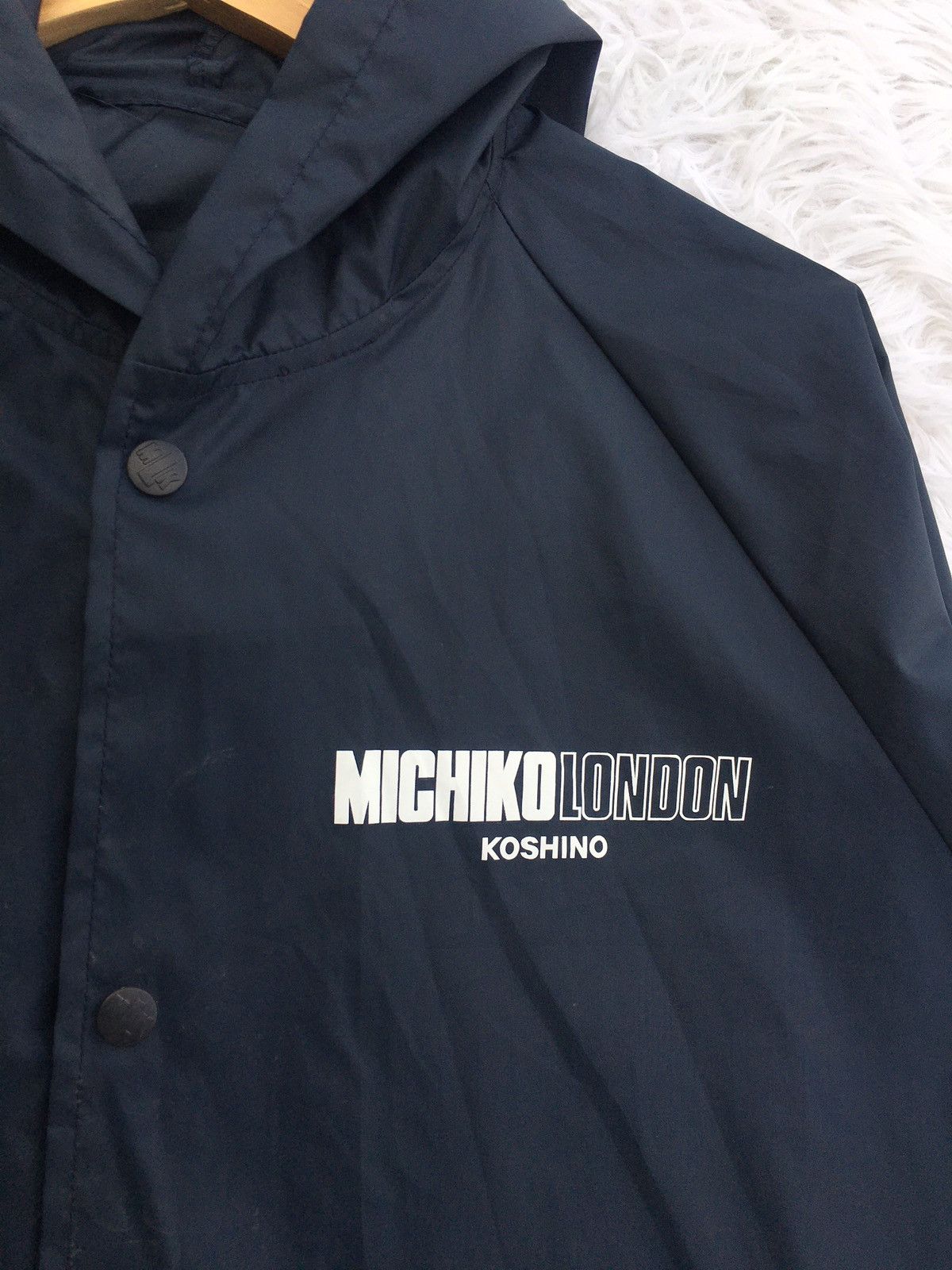 Japanese Brand Rare Michiko Koshino London Long Raincoat /Nylon Outerwear Size US L / EU 52-54 / 3 - 12 Thumbnail