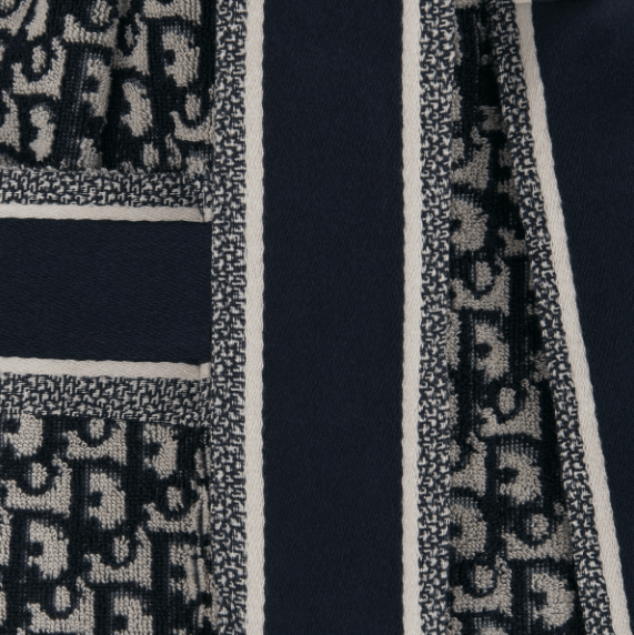 Dior o1w1db10525 211V61 Hooded Dressing Gown in Blue/White Size L / US 10 / IT 46 - 3 Thumbnail