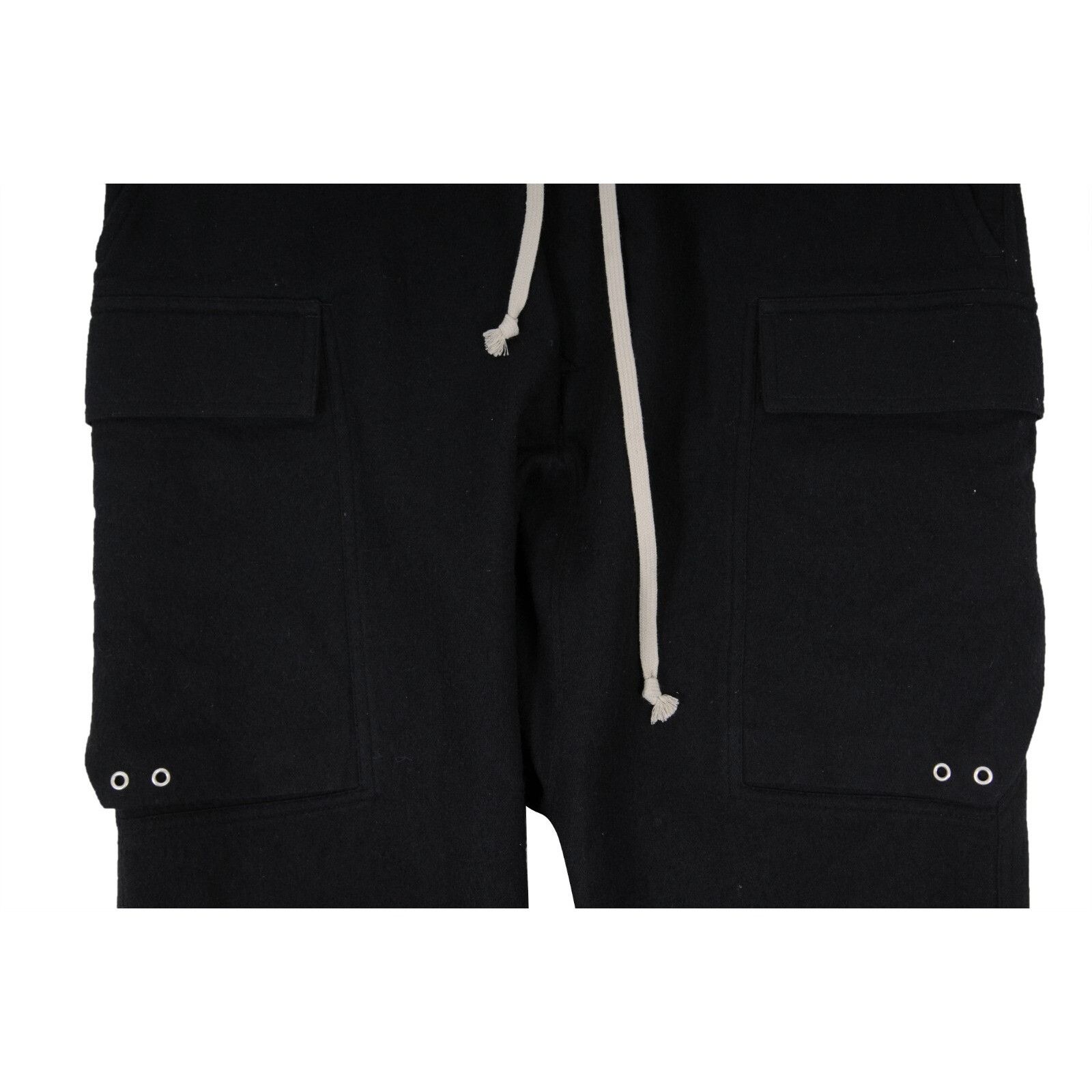 Rick Owens Black Wool Drop Crotch Cargo Pants FW21 Gethsemane - 02181 Size US 32 / EU 48 - 3 Thumbnail