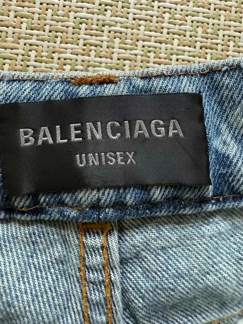 Balenciaga Balenciaga size S All-Over Printed Logo Denim Long Pants Size US 27 - 3 Thumbnail