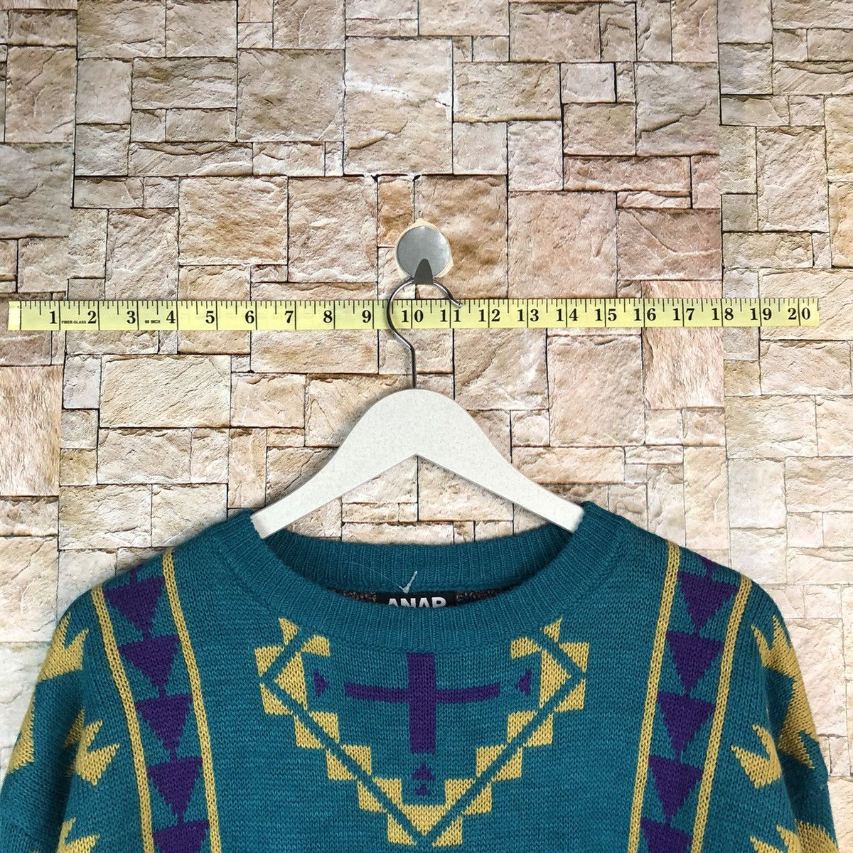 Japanese Brand Anap navajo art Blue sweatshirt Knitwear #A1092 Size US L / EU 52-54 / 3 - 4 Thumbnail