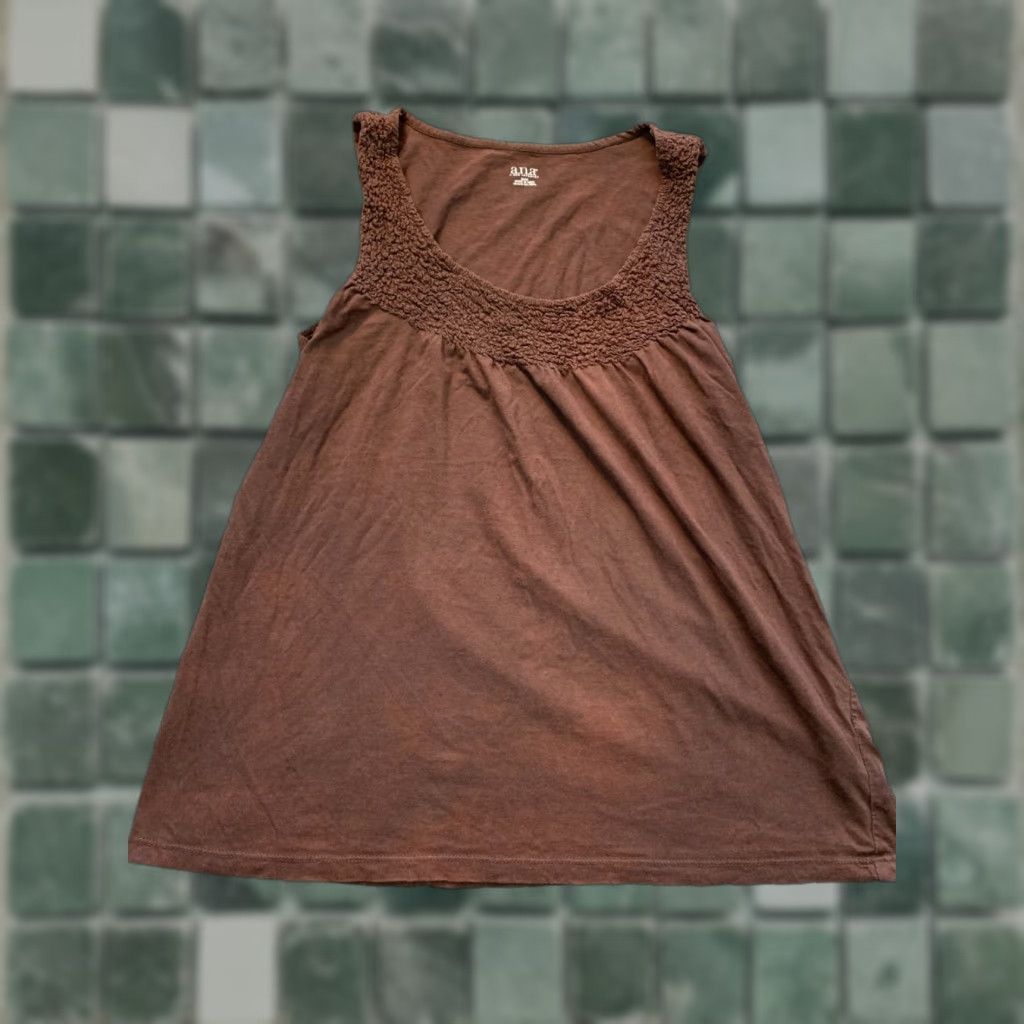 Vintage ANA Sleeveless Top Womens Size Medium M Brown Blouse Women Sleeveless Collarless All Seasons Business Regular Fit Shirt Size M / US 6-8 / IT 42-44 - 1 Thumbnail