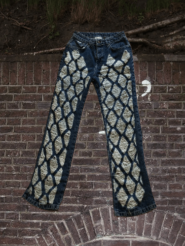 The Ragged Priest Ragged Priest Jeans Patchwork Denim Flared Braided Jean Size 26" / US 2 / IT 38 - 1 Thumbnail