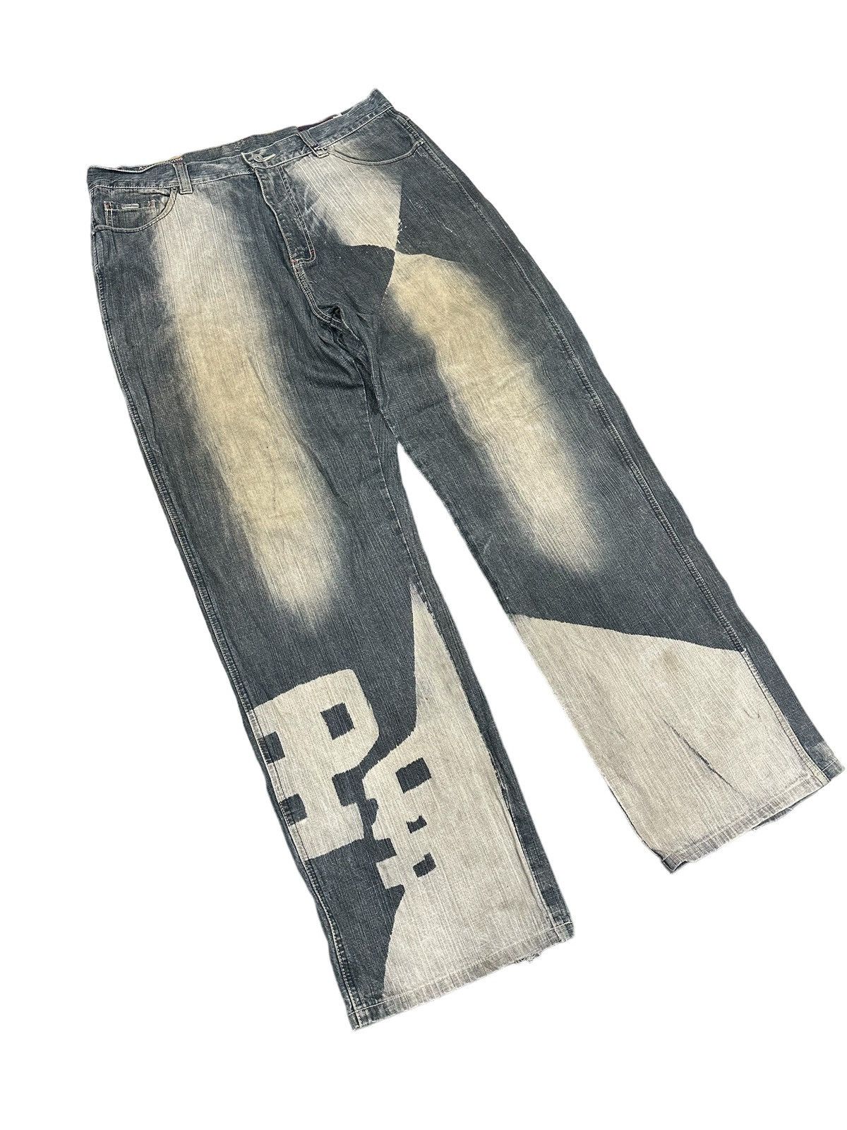 Ecko Unltd. Rare Vintage Y2K PHAT FARM Acid Wash Effects Baggy Jeans Size US 38 / EU 54 - 3 Thumbnail