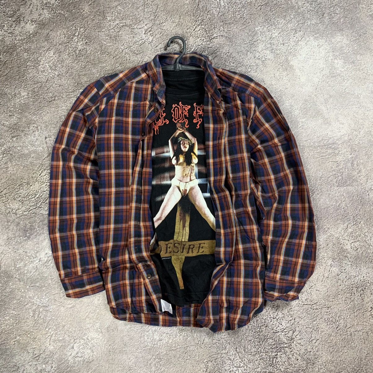 Vintage Vintage 90s Plaid Shirt Graphic Streetwear Grunge Tapered M Size US M / EU 48-50 / 2 - 1 Thumbnail
