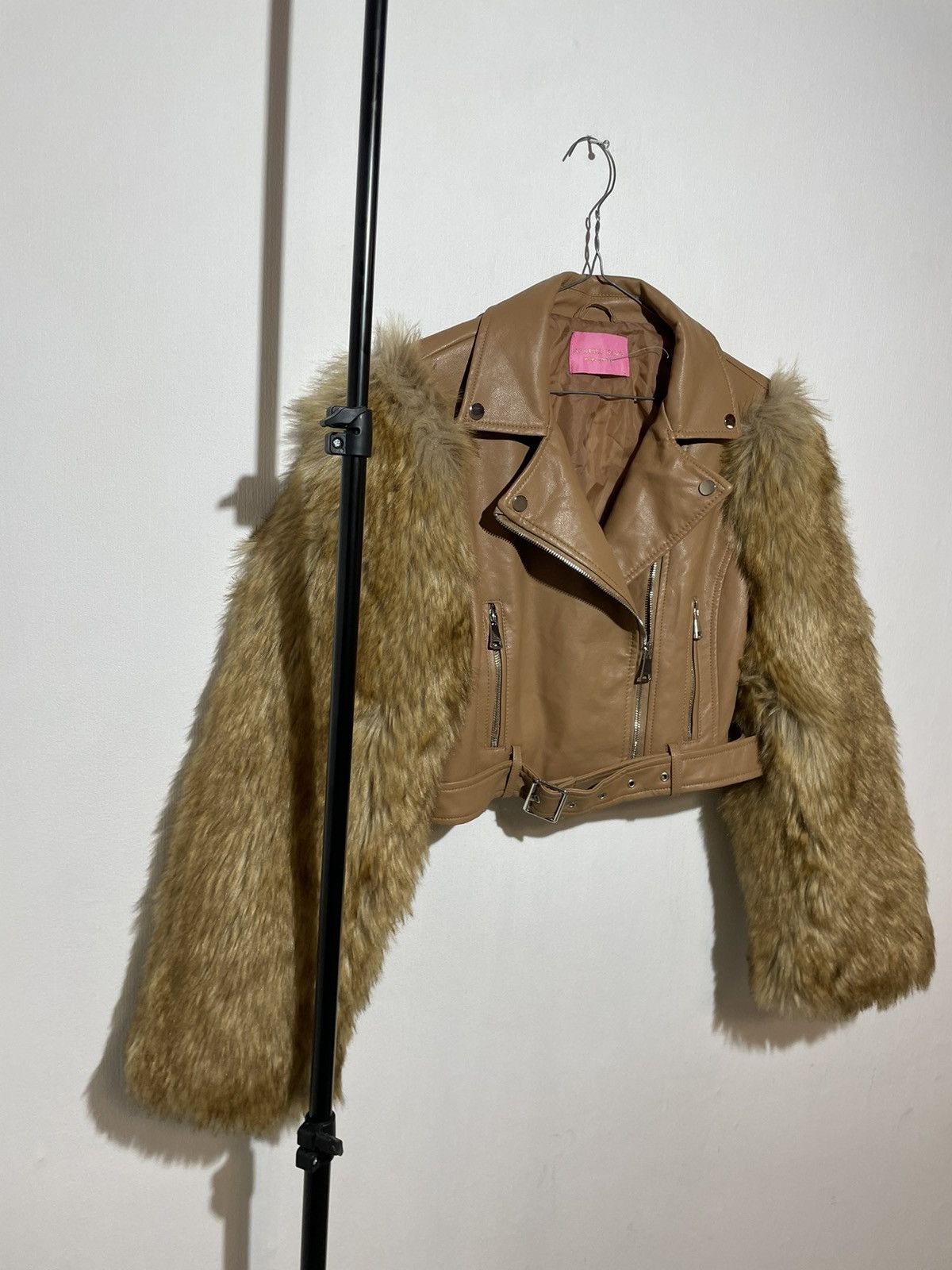 Vintage AZALEA WANG NOLLIE FAUX FUR ARMS MOTO JACKET Size M / US 6-8 / IT 42-44 - 5 Thumbnail