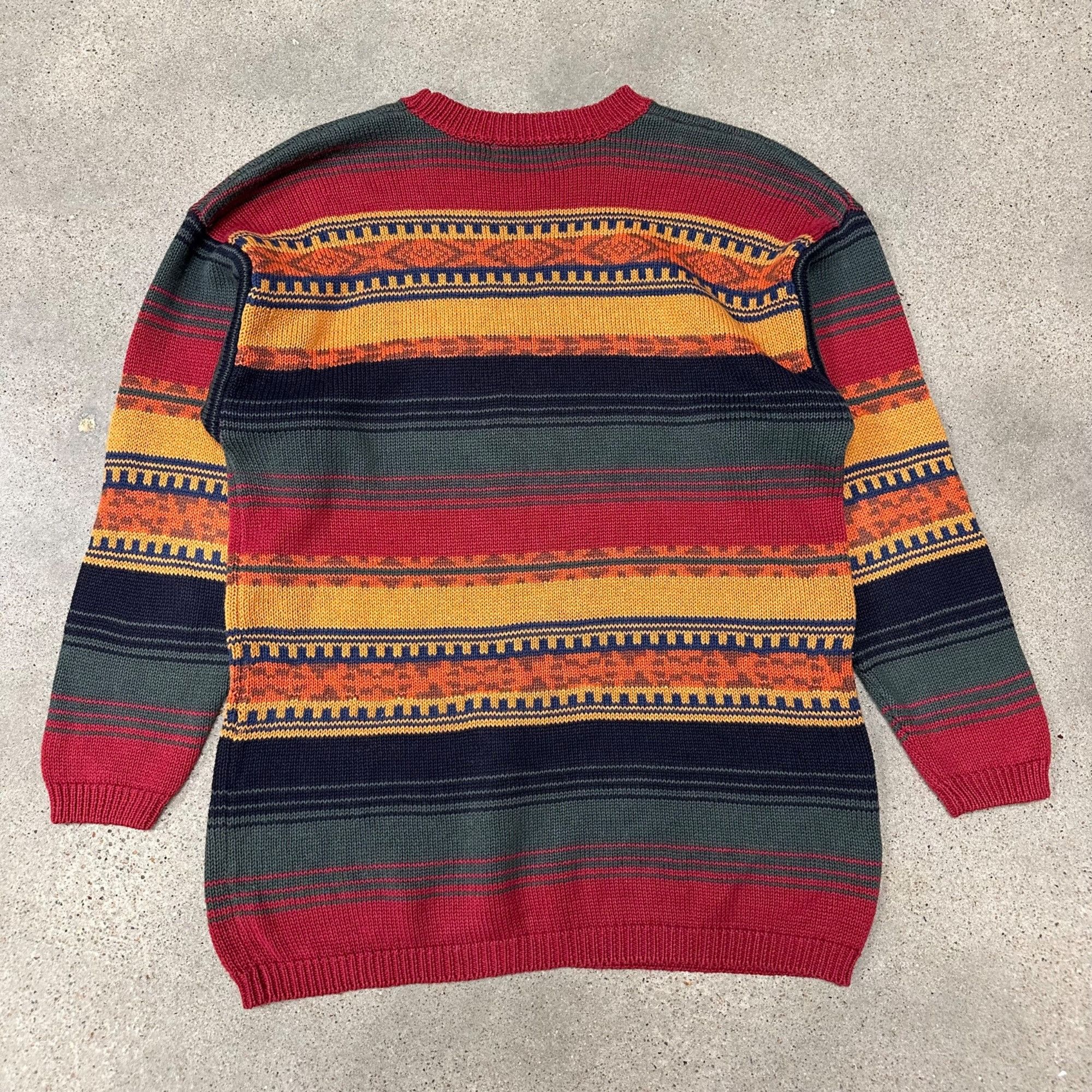 Vintage Vintage Unique Patterned Striped Knit Sweater Size M / US 6-8 / IT 42-44 - 2 Thumbnail