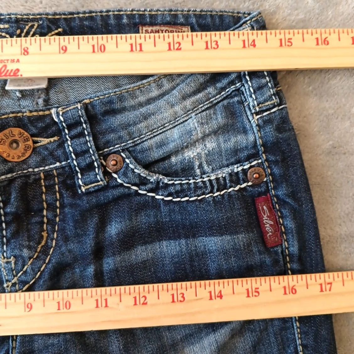 Silver Jeans Co. Silver Jeans Jeans Womens Size 26 Blue Straight Dark Wash 28x26 Low Rise Denim 5-Pocket Regular Mens? Size 26" / US 2 / IT 38 - 3 Thumbnail