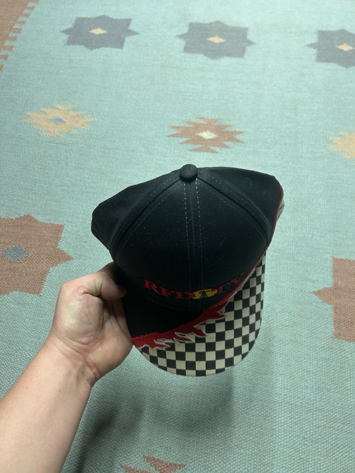 Vintage Vintage StrapBack hat RFD TV news checkered racing Nebraska Size ONE SIZE - 3 Thumbnail