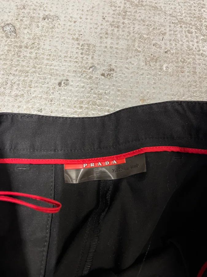 Designer × Prada × Vintage 2000s Prada Black Faded Linea Rossa Pants Size US 32 / EU 48 - 8 Thumbnail