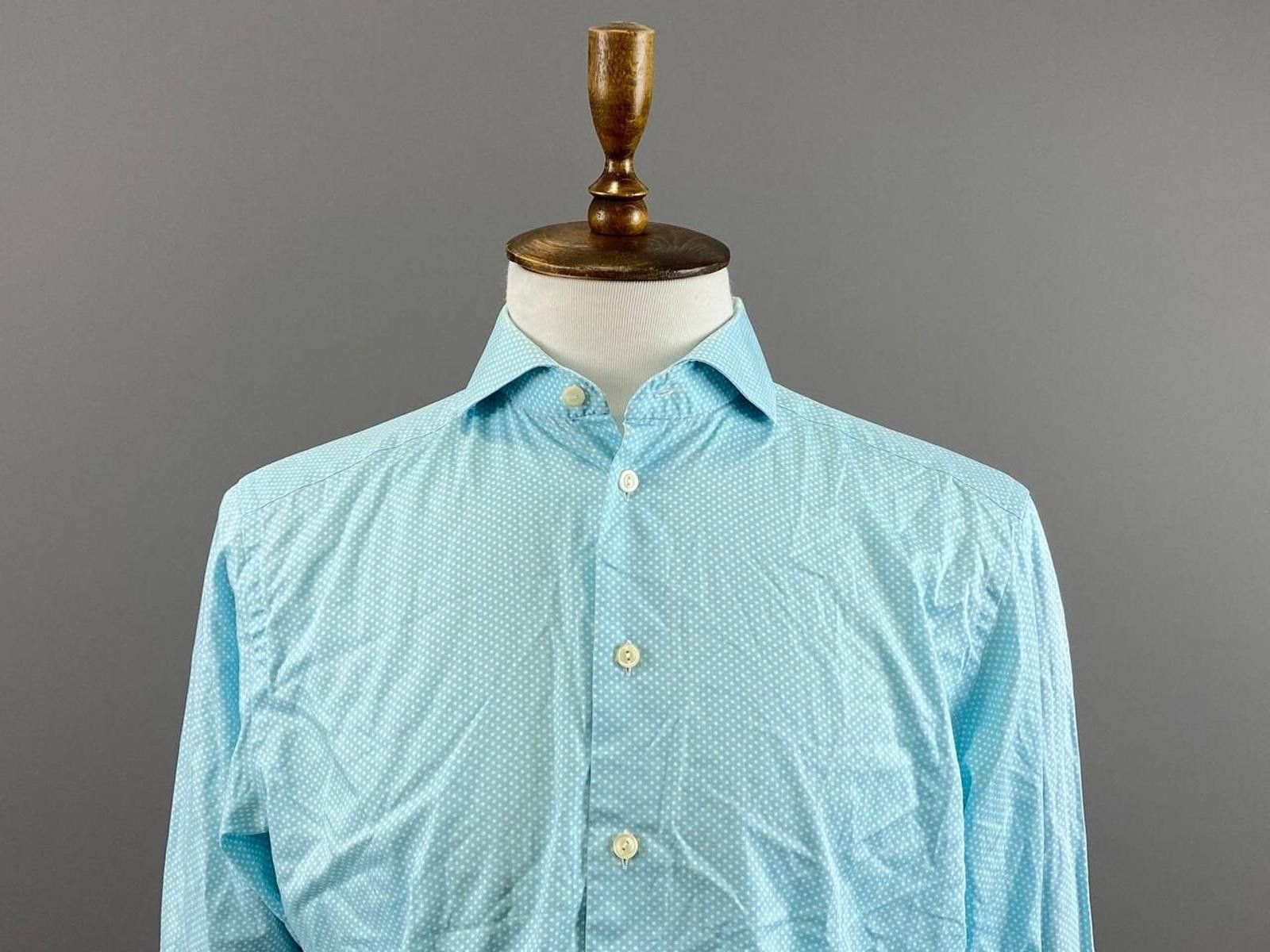 Eton Eton Contemporary Turquoise Dotted Shirt Size 41 / 16 Size US M / EU 48-50 / 2 - 2 Thumbnail