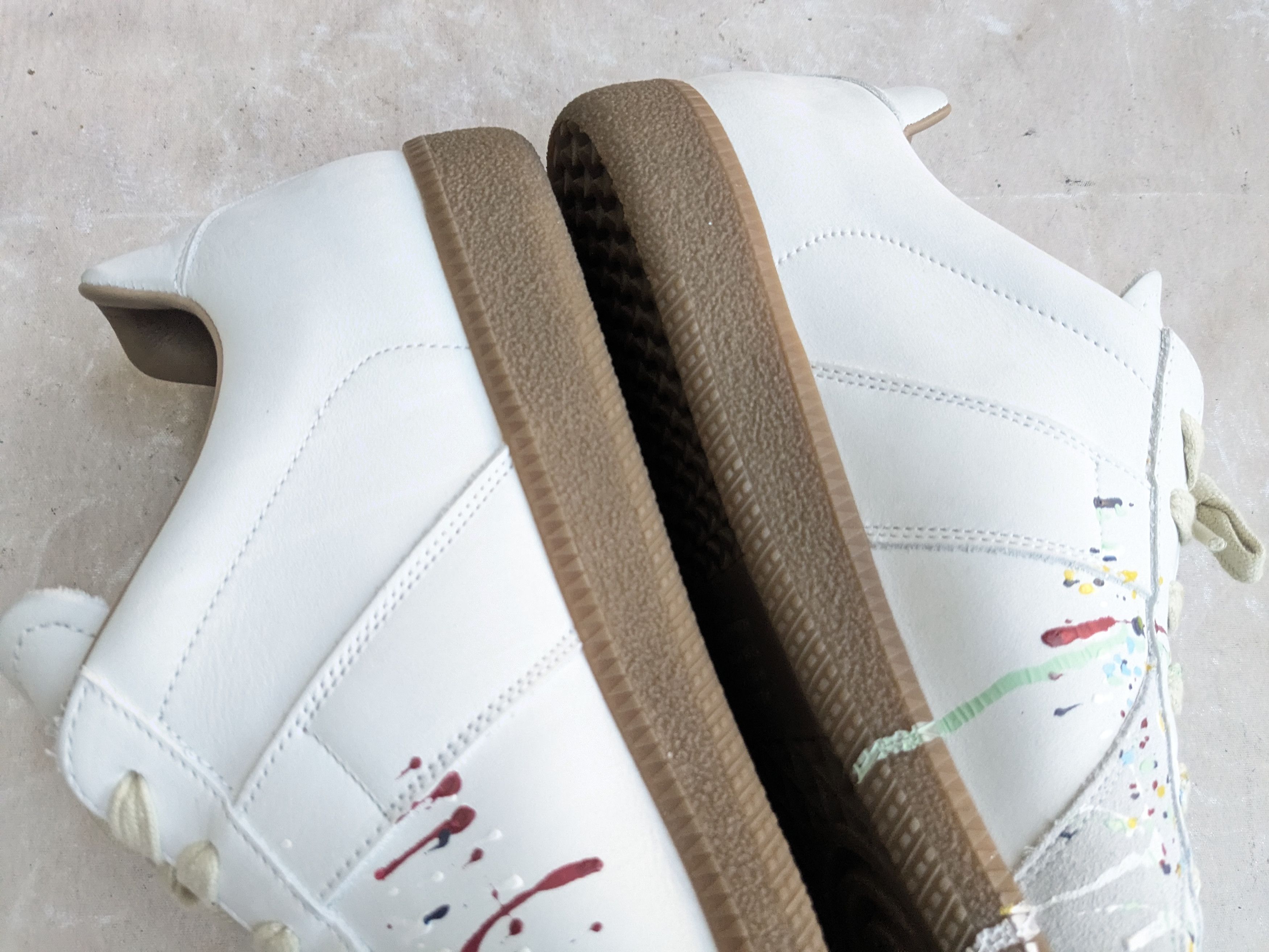 Maison Margiela Paint Splatter Replica GATs 10 43 White Low Tops Size US 10 / EU 43 - 15 Thumbnail