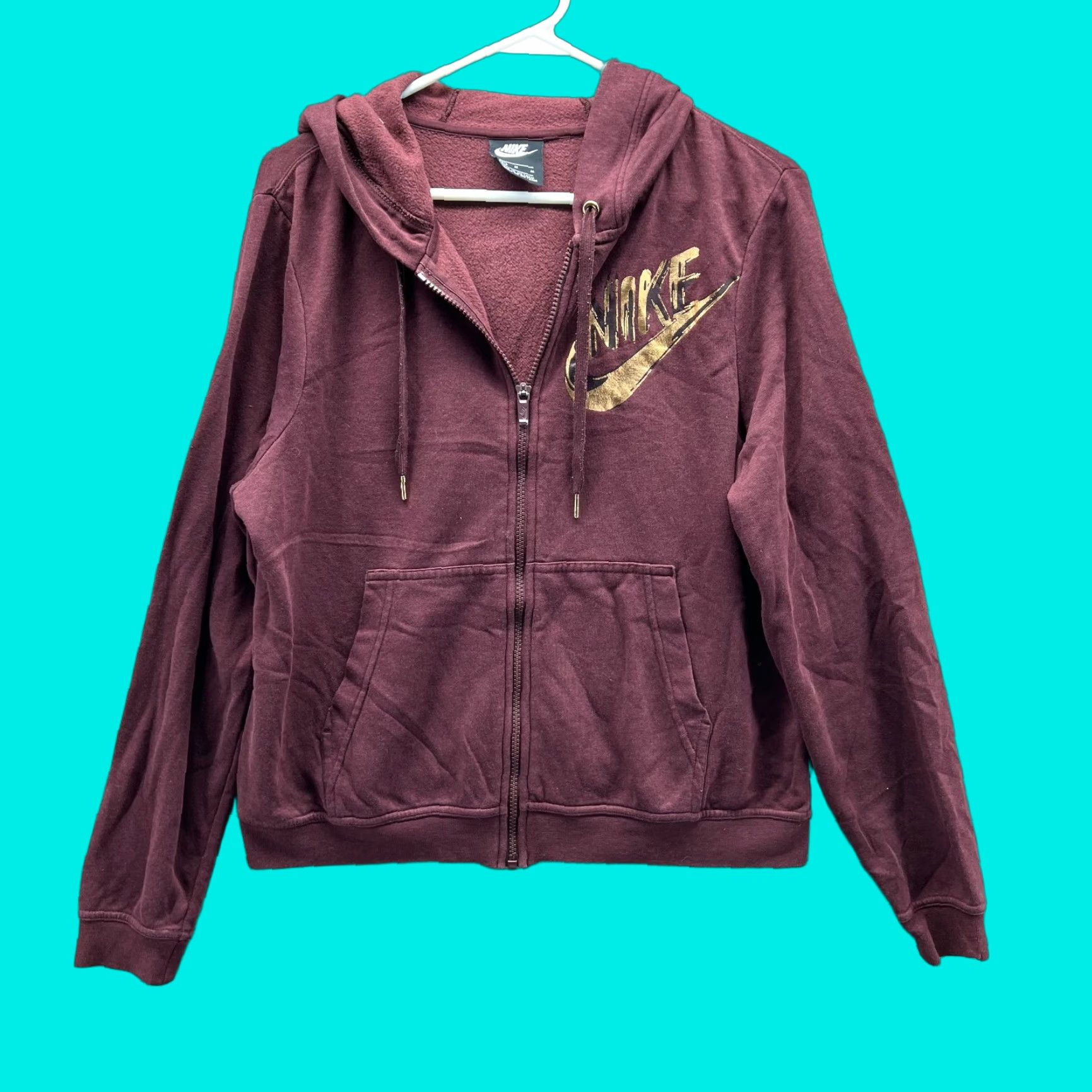 Nike Nike Hoodie Women M Burgundy Rally Full Zip Fleece Swoosh Sportswear Jacket Size M / US 6-8 / IT 42-44 - 1 Thumbnail