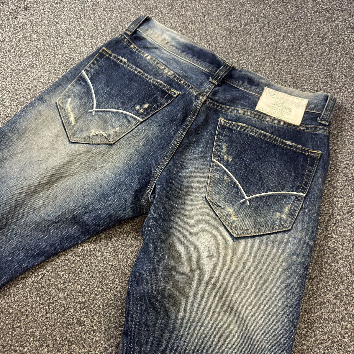 Tornado Mart Flared 🔥🇯🇵 Vintage 90s Diggity Distressed Whisker Jeans Denim Size US 32 / EU 48 - 10 Thumbnail