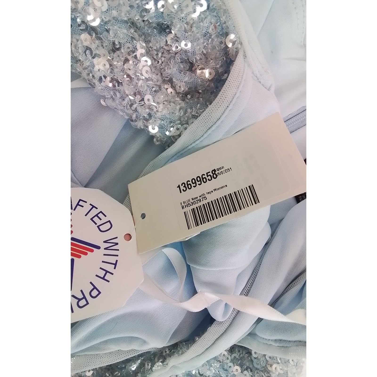 AQUA Aqua Formal Dress Women's 16 Blue Sequins NWT READ Size XXL / US 16-18 / IT 52-54 - 8 Thumbnail