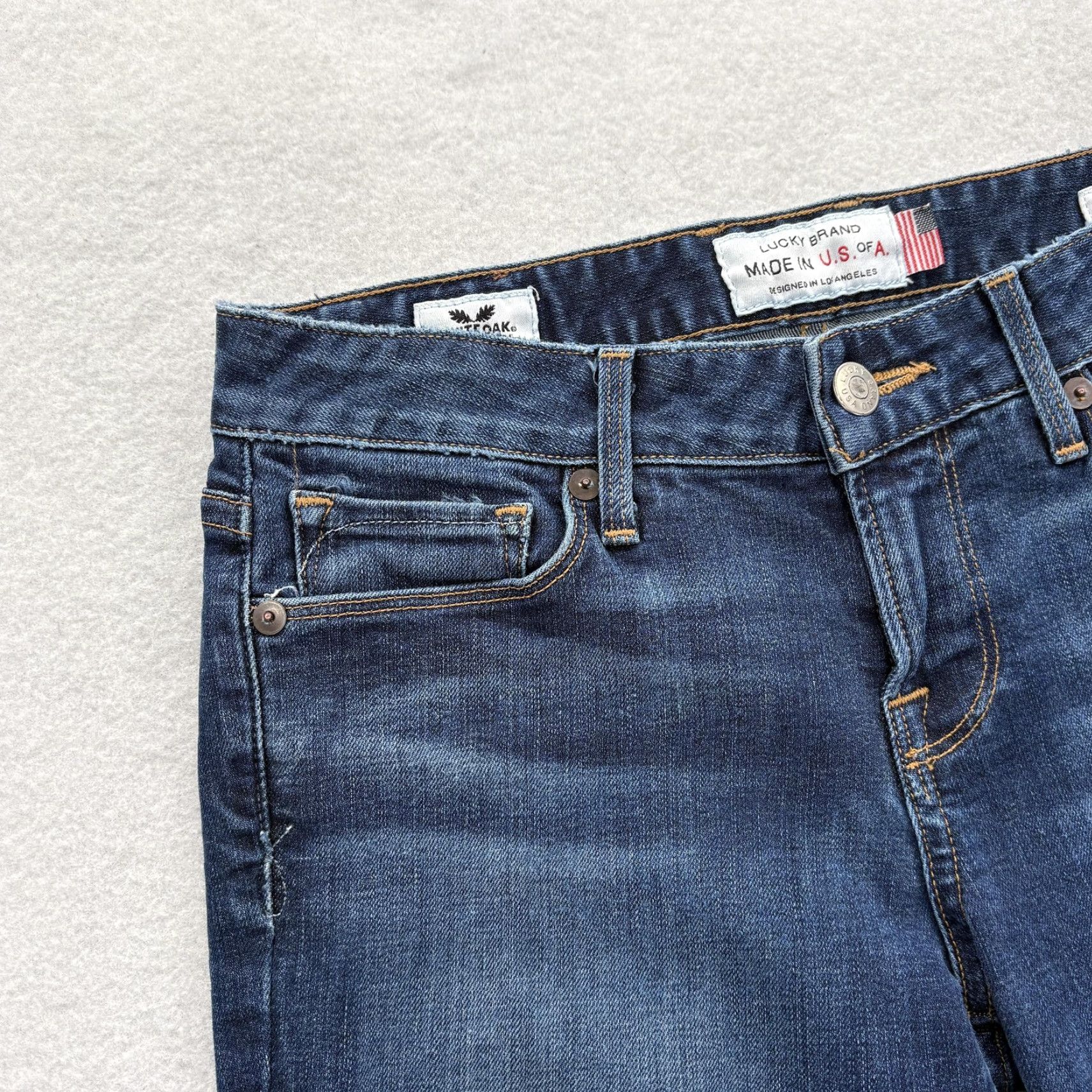 Lucky Brand Lucky Brand Lolita Mid Rise Skinny Jeans Womens 28 Blue White Oak Denim USA Slim Stretch Pockets 5-Pocket Rise Mid Inseam 32"} Size 28" / US 6 / IT 42 - 3 Thumbnail