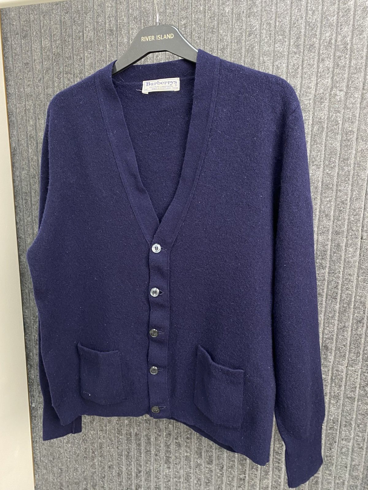 Burberry Burberrys Vintage Wool Cardigan Blue V-Neck Button Up Mens Size US M / EU 48-50 / 2 - 4 Thumbnail