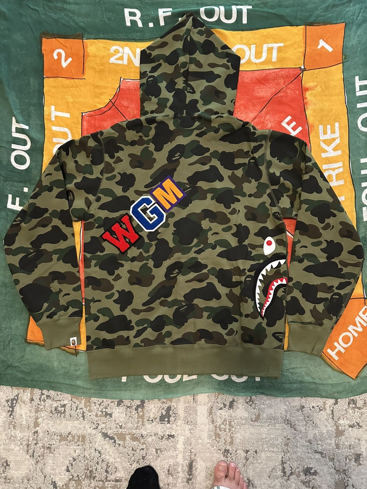 Bape BAPE 1st camo green multi shark full zip hoodie Size US XXL / EU 58 / 5 - 12 Thumbnail