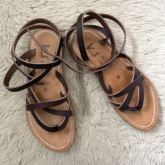 K.Jacques K Jacques Brown Zenobie Flat Leather Sandals - 35/5 🇫🇷 Size US 5 / IT 35 - 2 Thumbnail