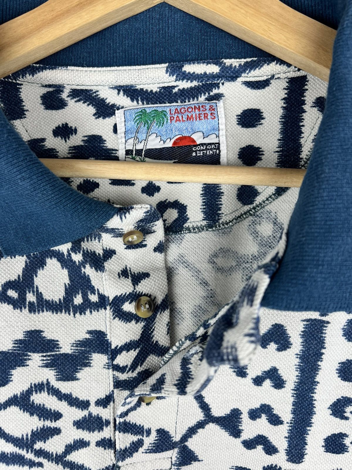 Polo Ralph Lauren × Vintage Island Style Polo t shirt Pattern ornament ocean Australia Size US L / EU 52-54 / 3 - 5 Thumbnail