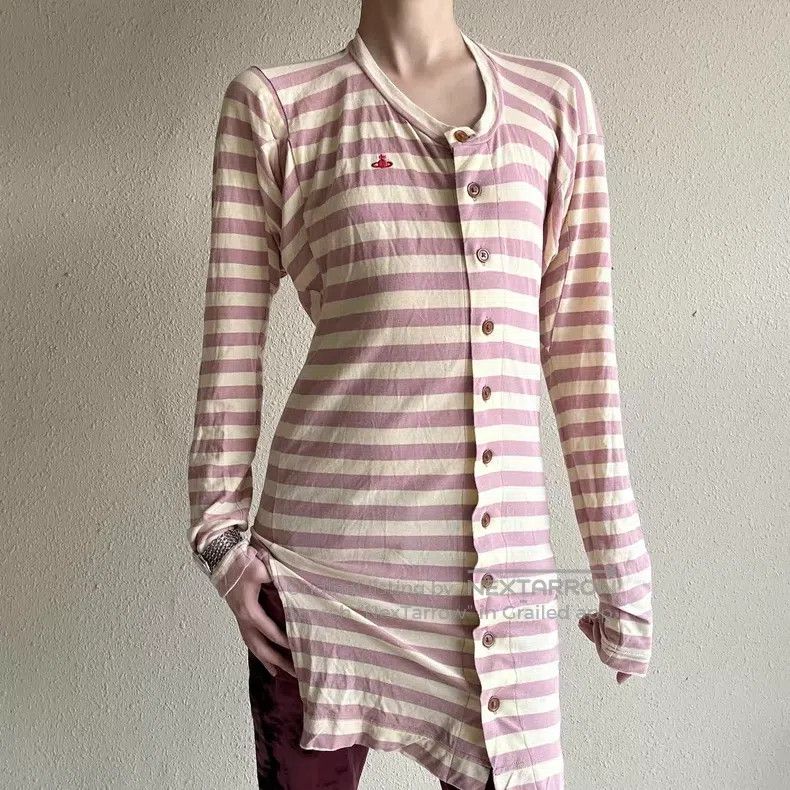 Vivienne Westwood Vivienne Westwood Purple and Pink Striped Irregular Open C Size M / US 6-8 / IT 42-44 - 1 Thumbnail