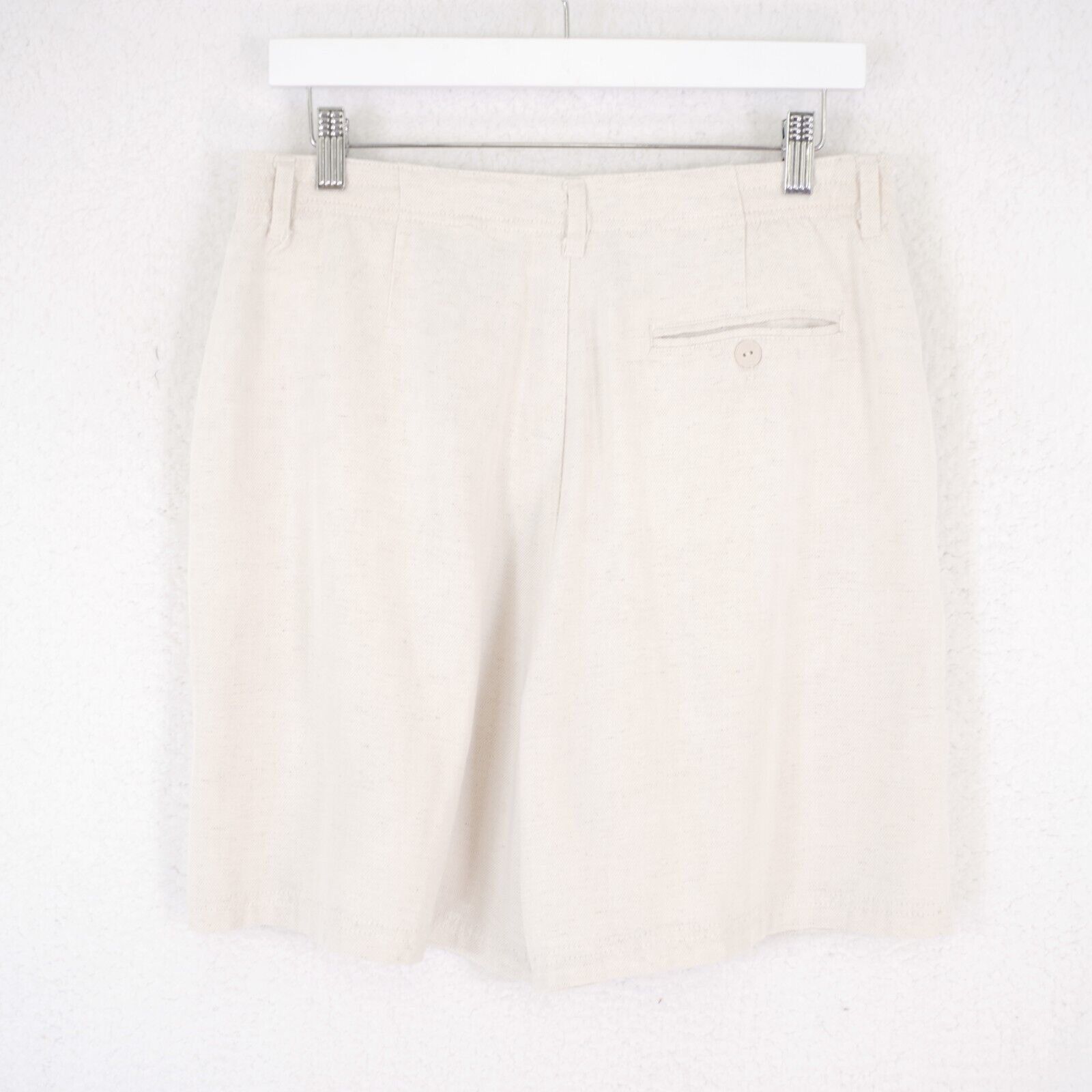 Talbots Talbots Cream Birdseye Linen Rayon Shorts Size 12 30/6 High Size 34" / US 12 / IT 48 - 4 Thumbnail