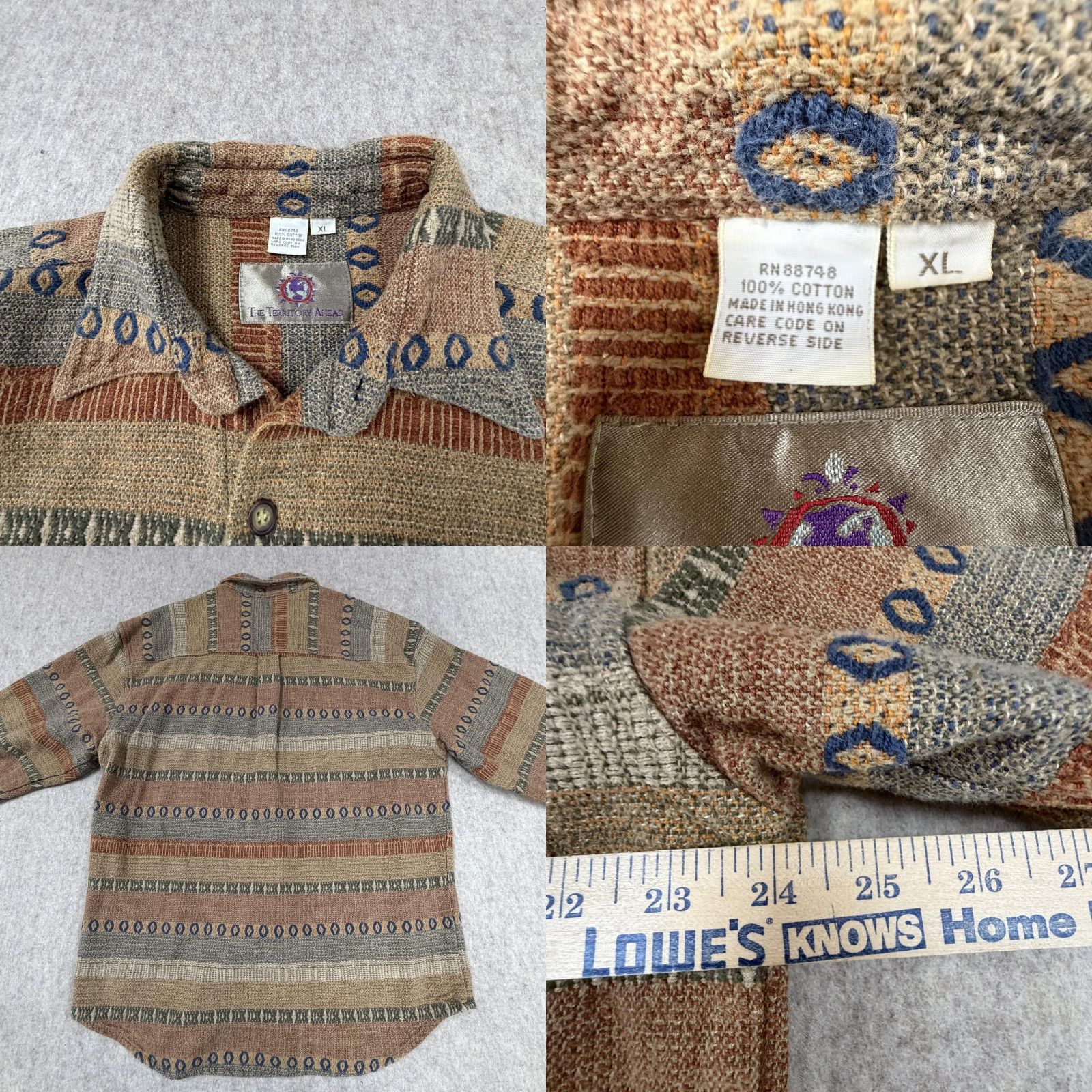 The Territory Ahead VINTAGE The Territory Ahead Shirt Mens XL Brown Tan Blue Boho Southwestern 90s Size US XL / EU 56 / 4 - 8 Thumbnail