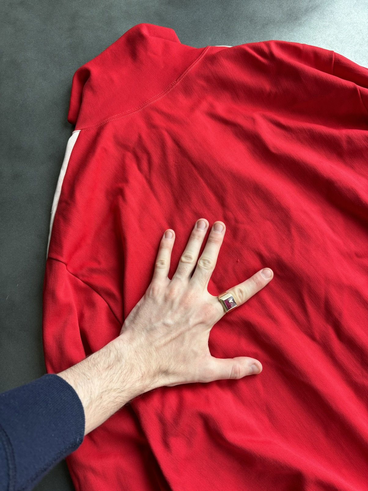 Adidas × Vintage 1980s Vintage Adidas Track Suit Jacket Pants 3 Stripes Red Size US L / EU 52-54 / 3 - 9 Thumbnail