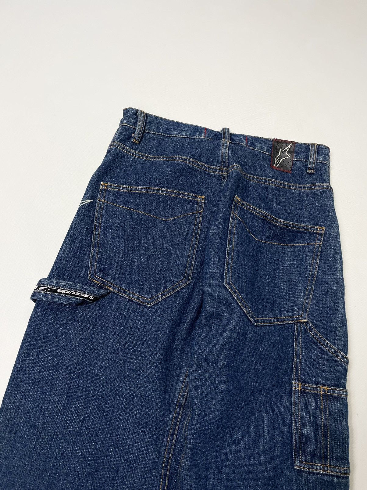 Alpinestars AlpineStars 💥 Blue Denim Y2K Racing Carpenter Work Jeans Size 28" / US 6 / IT 42 - 12 Thumbnail