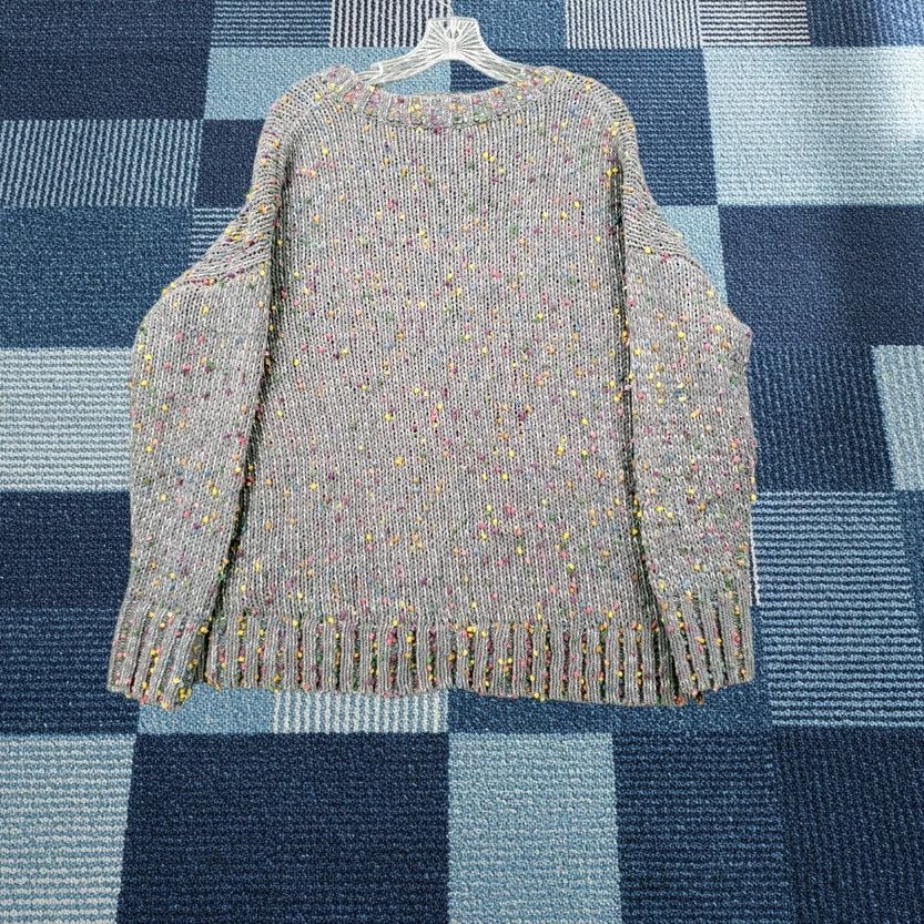 Vintage Seven7 Sweater Womens L Gray Knit Crewneck Pullover 7 7 Pullover Casual Workwear Long Sleeve Knit Size L / US 10 / IT 46 - 1 Thumbnail