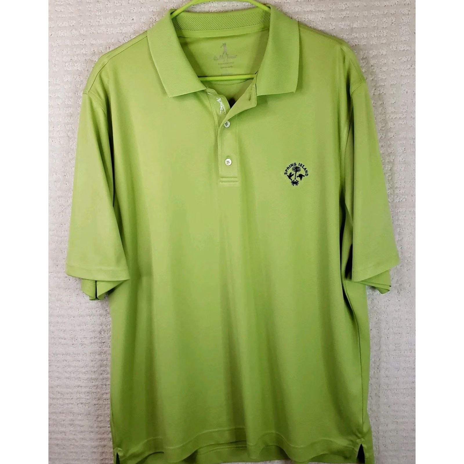 Vintage Bobby Jones Polo Shirt Men L Green White Striped Golf Performance Spring Island Size US L / EU 52-54 / 3 - 2 Thumbnail