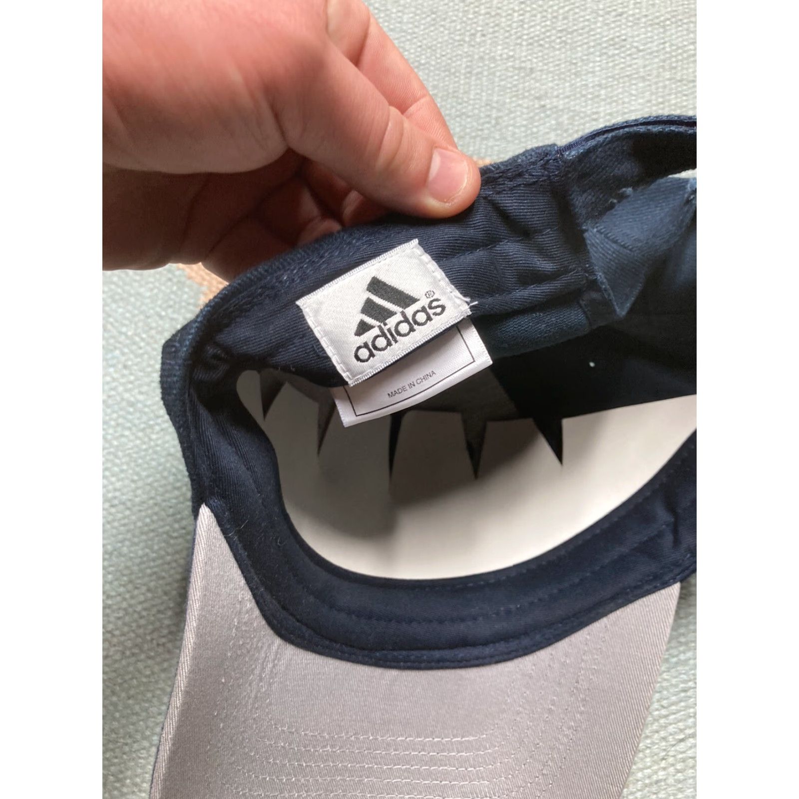 Adidas VINTAGE adidas Strapback hat cap 3 stripe logo spell out navy blue athletic Baseball Cap Men Adjustable Blue Navy Boys Womens Mens Size ONE SIZE - 6 Thumbnail