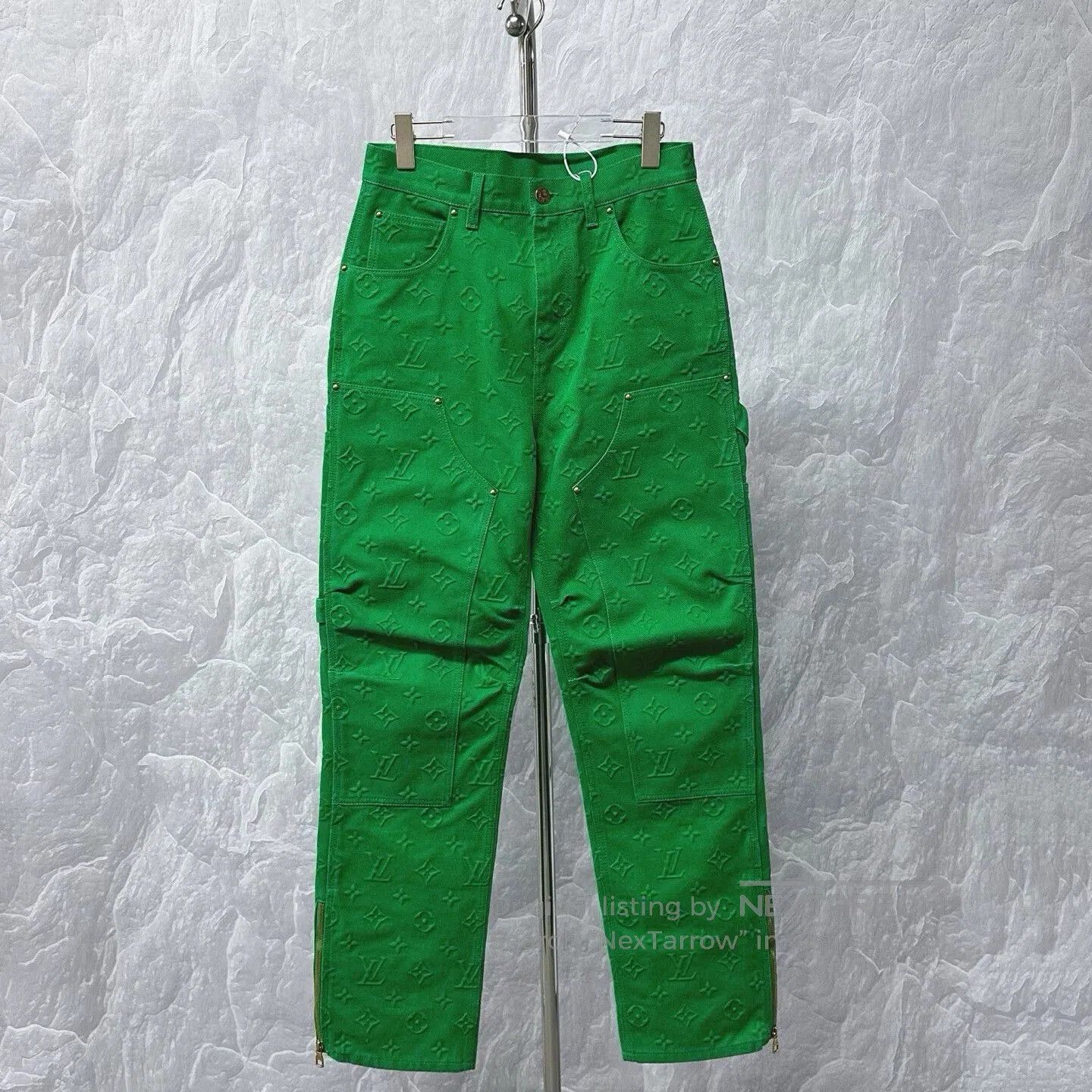 Louis Vuitton louis vuitton embossed denim pants in green. Size US 28 / EU 44 - 1 Thumbnail
