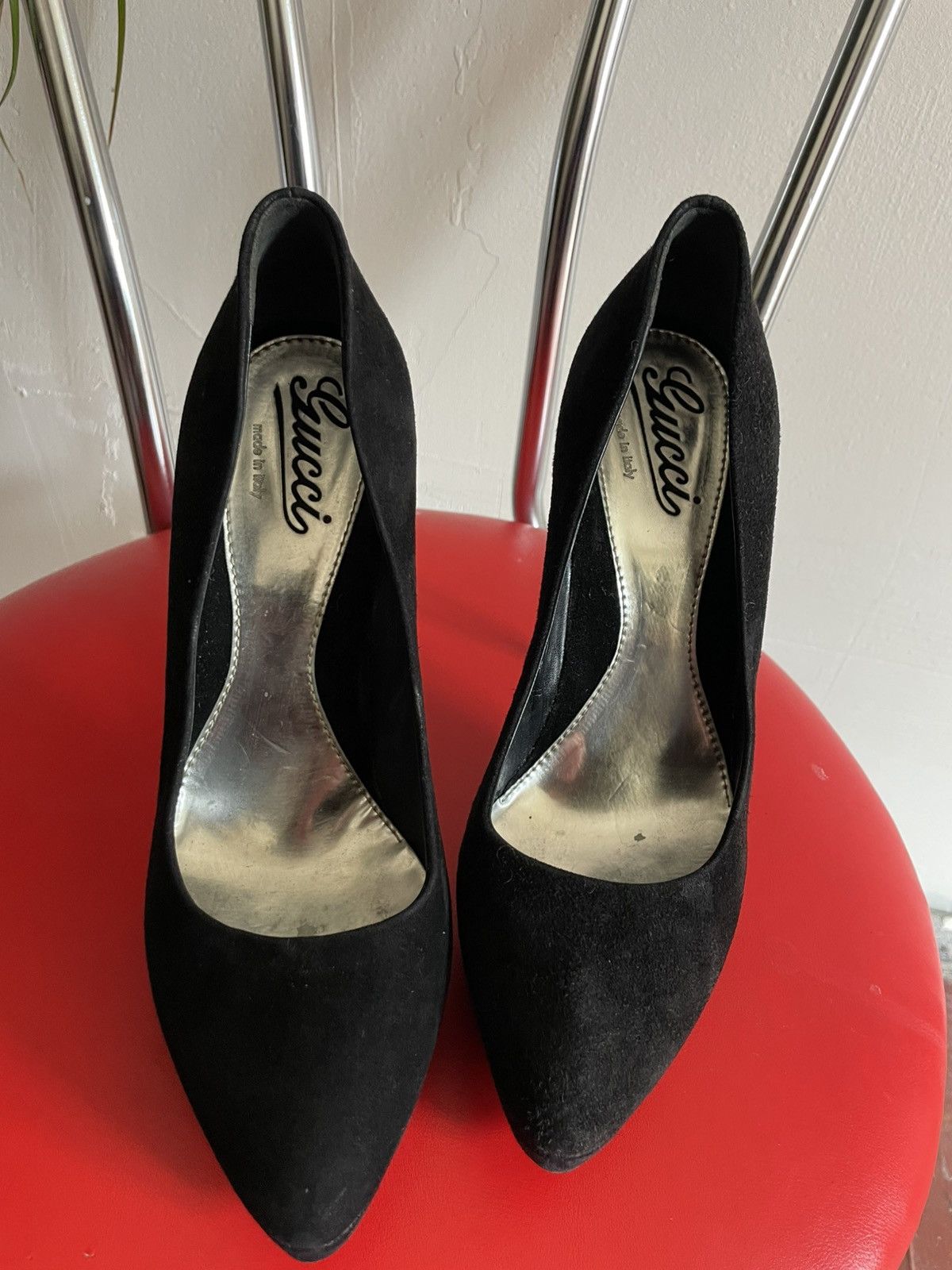 Gucci × Vintage Gucci vintage suede leather heels shoes Size US 8.5 / IT 38.5 - 3 Thumbnail