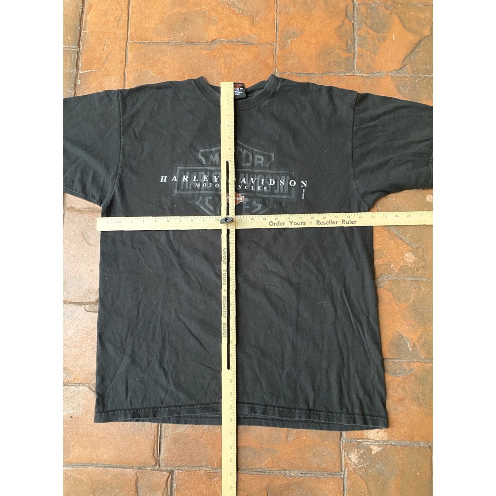 Harley Davidson VINTAGE Harley-Davidson T-Shirt XL Black Crew Neck Long Sleeve USA Biker Grunge 2000s Flame Double-Sided Logo Men Shirts Size US XL / EU 56 / 4 - 4 Thumbnail
